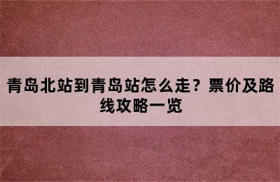 青岛北站到青岛站怎么走？票价及路线攻略一览