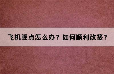 飞机晚点怎么办？如何顺利改签？