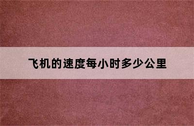 飞机的速度每小时多少公里