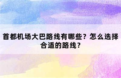 首都机场大巴路线有哪些？怎么选择合适的路线？