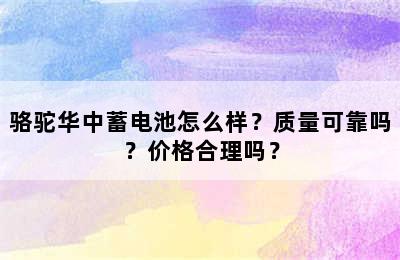 骆驼华中蓄电池怎么样？质量可靠吗？价格合理吗？