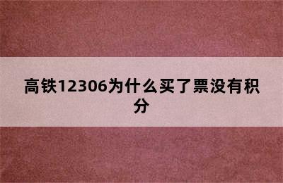 高铁12306为什么买了票没有积分