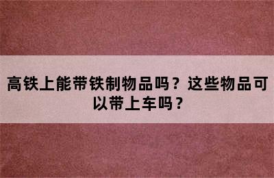 高铁上能带铁制物品吗？这些物品可以带上车吗？