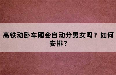 高铁动卧车厢会自动分男女吗？如何安排？