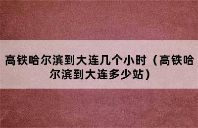 高铁哈尔滨到大连几个小时（高铁哈尔滨到大连多少站）